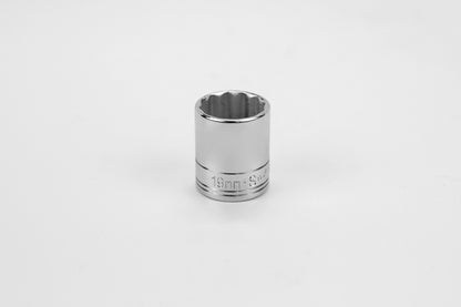 19 mm 3/8" Drive 12 Point Metric Standard Chrome Socket