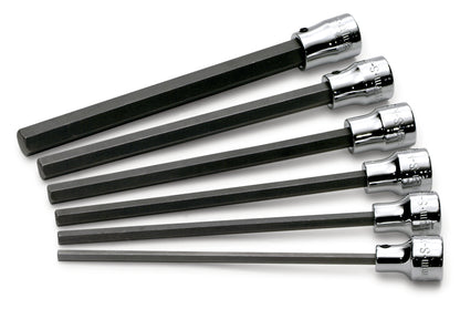 6 Piece 3/8" Drive Metric Long Hex Bit Socket Set
