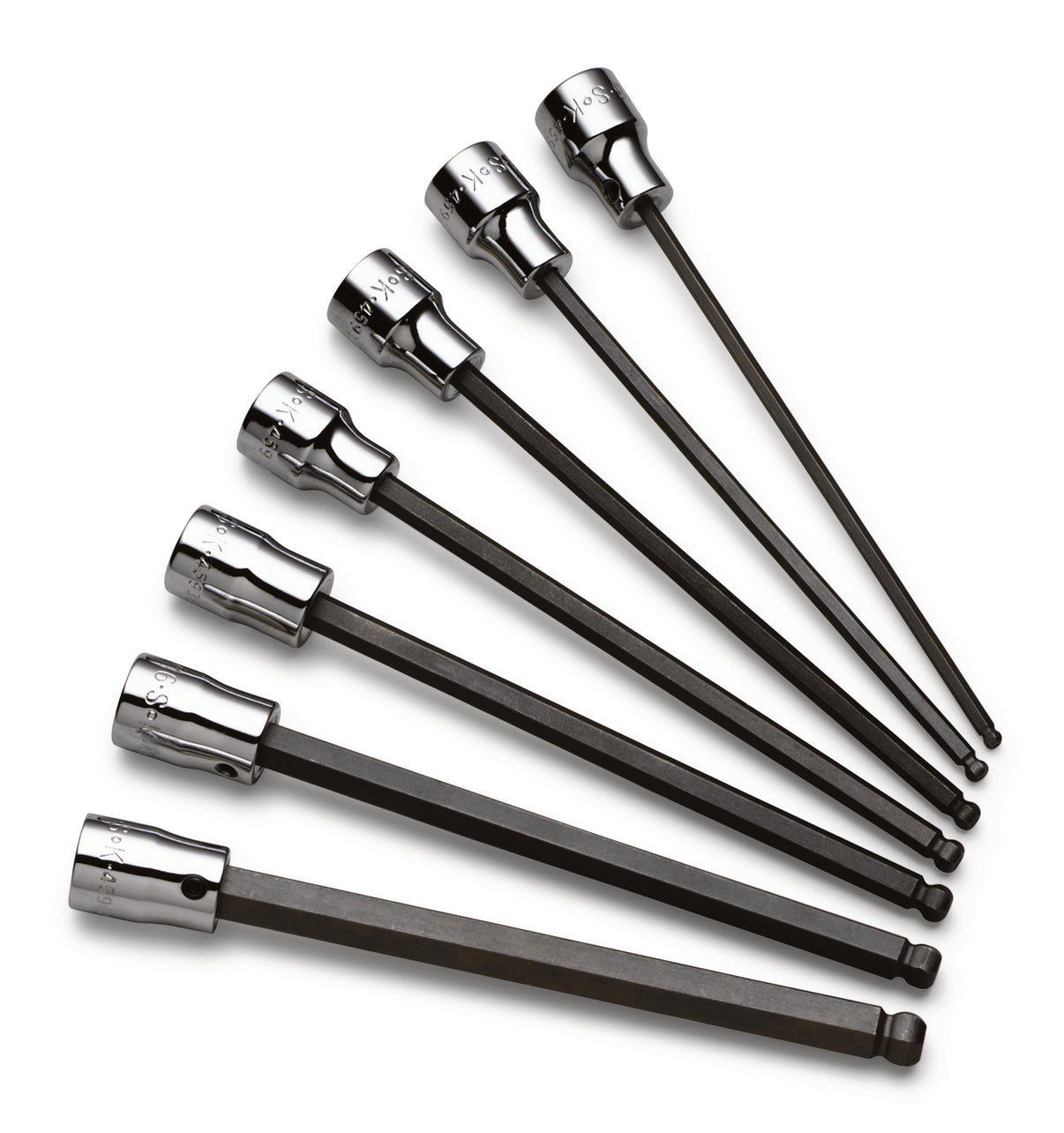 7 Piece 3/8" Drive Fractional Long Ball Hex Bit Socket Set