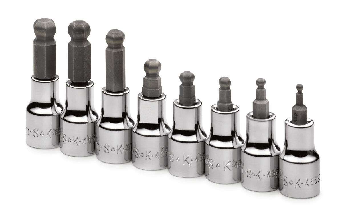 8 Piece 3/8" Drive Metric Ball Hex Bit Socket Set