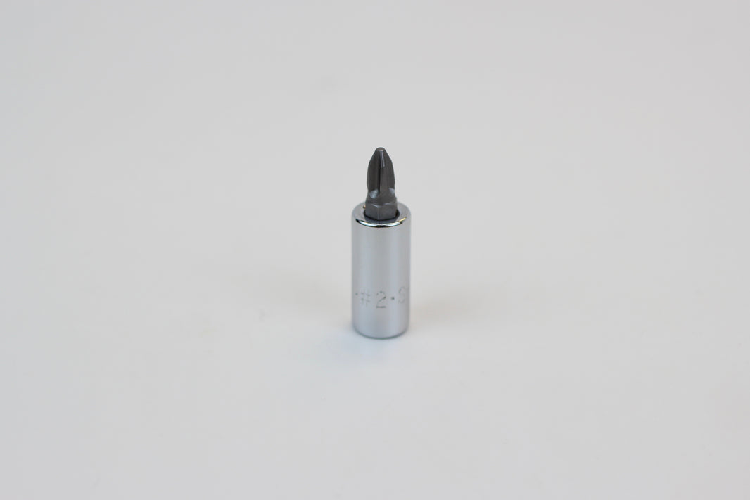 #2 1/4" Drive Phillips Screwdriver Chrome Bit Socket