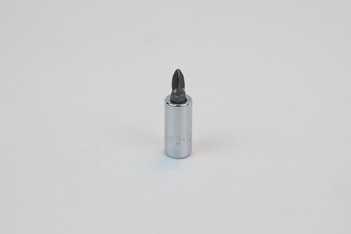 #2 1/4" Drive Phillips Screwdriver Chrome Bit Socket