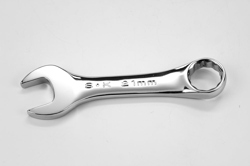 21 mm 12 Point Metric Short Combination Chrome Wrench