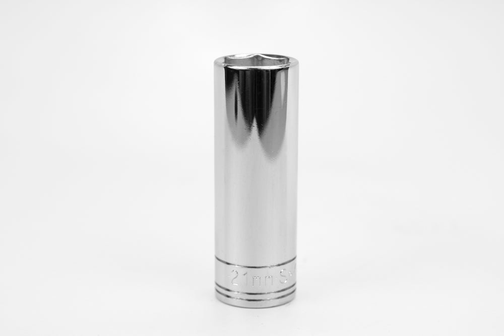 21 mm 1/2" Drive 6 Point Metric Deep Chrome Socket