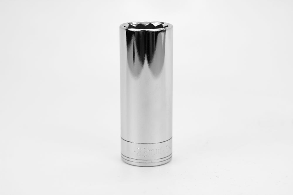 23 mm 1/2" Drive 12 Point Metric Deep Chrome Socket