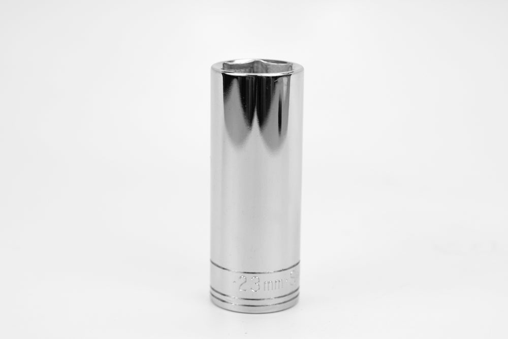 23 mm 1/2" Drive 6 Point Metric Deep Chrome Socket