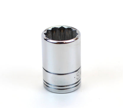 15 mm 3/8" Drive 12 Point Metric Standard Chrome Socket