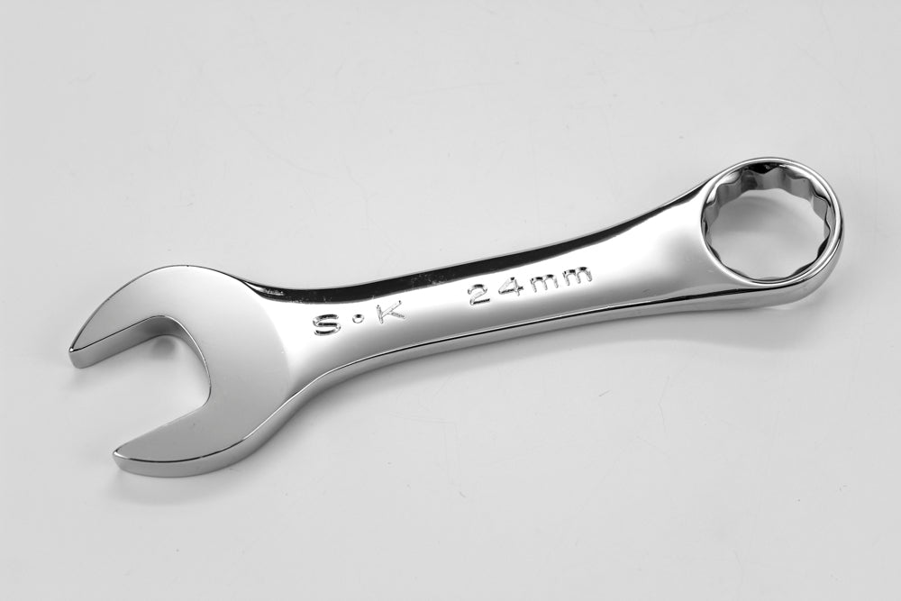 24 mm 12 Point Metric Short Combination Chrome Wrench