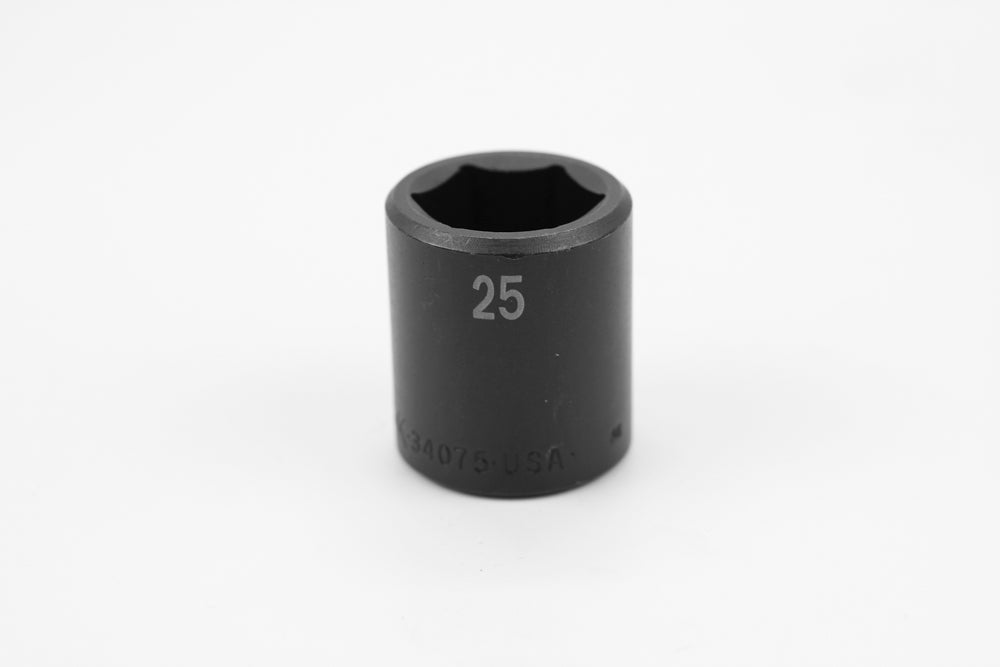 25 mm 1/2" Drive 6 Point Standard Metric Impact Socket