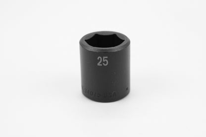 25 mm 1/2" Drive 6 Point Standard Metric Impact Socket