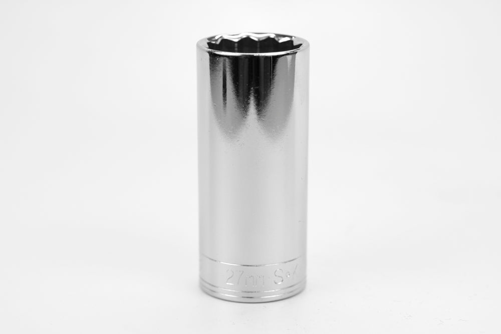 27 mm 1/2" Drive 12 Point Metric Deep Chrome Socket