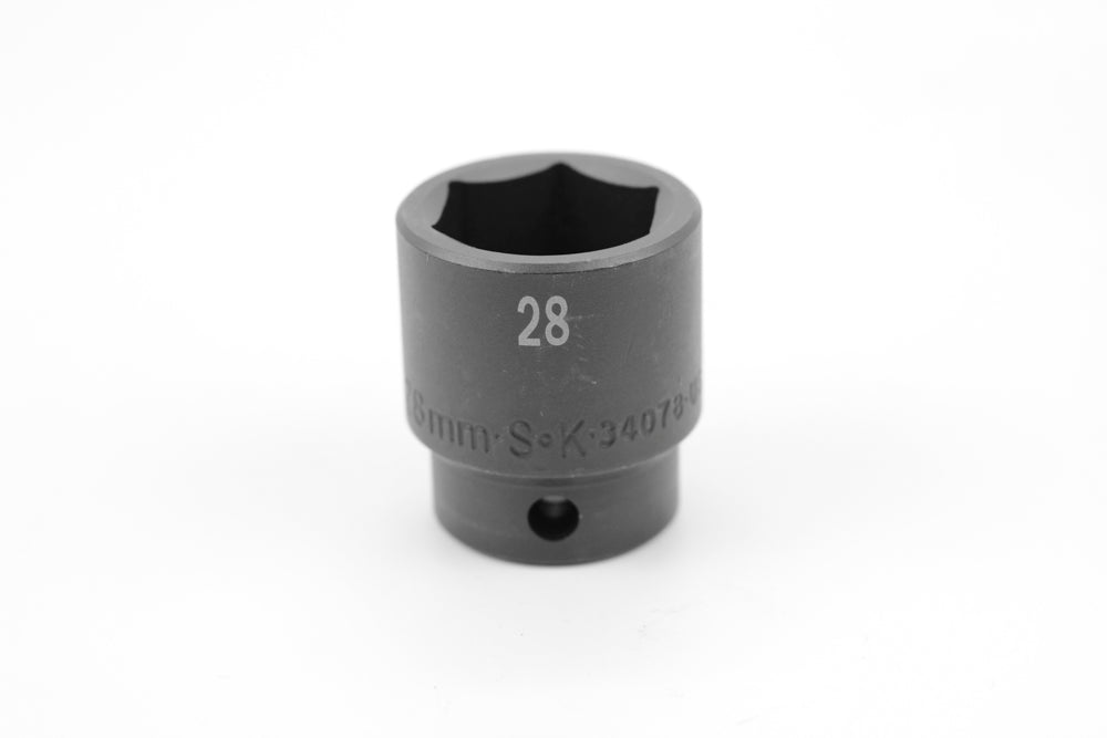 28 mm 1/2" Drive 6 Point Standard Metric Impact Socket