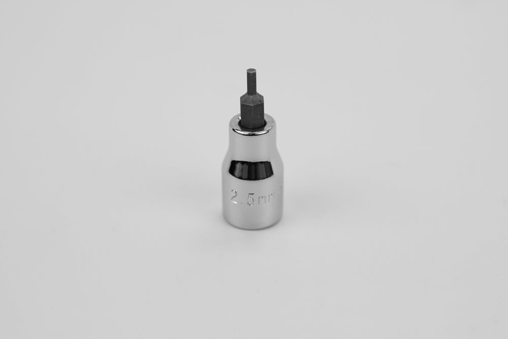 2.5 mm 3/8" Drive Hex Chrome Bit Socket