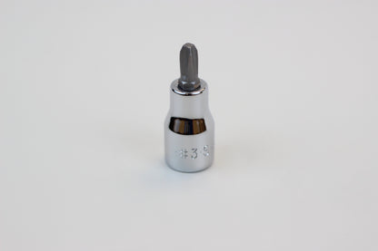 #3 3/8" Drive Phillips Screwdriver Chrome Bit Socket