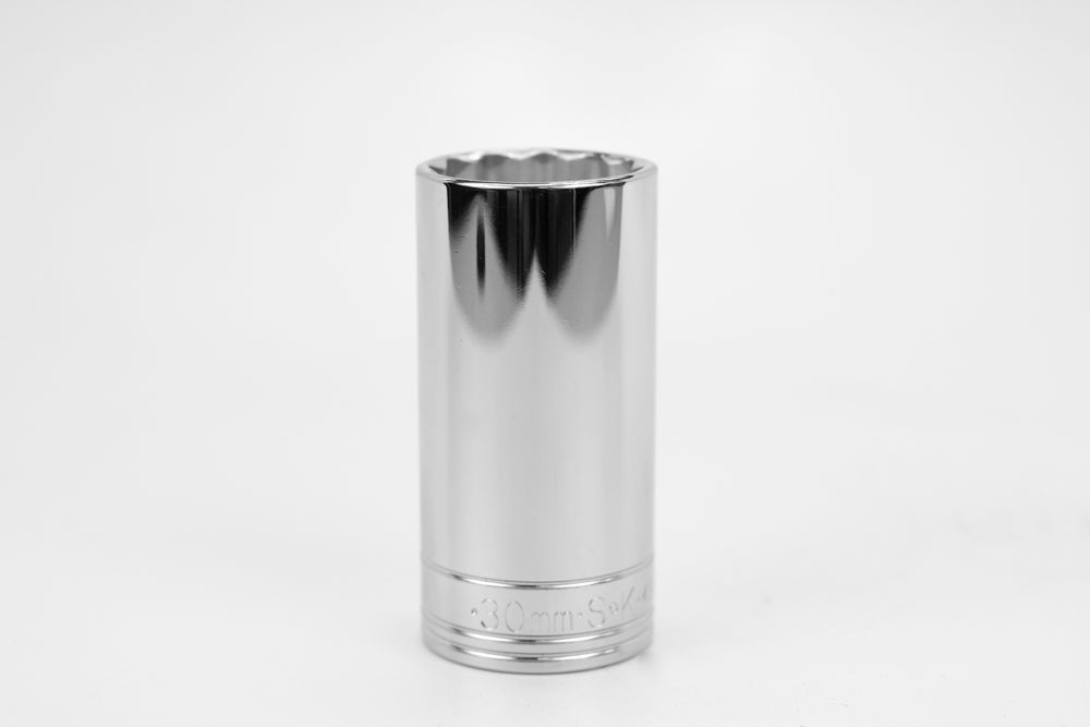 30 mm 1/2" Drive 12 Point Metric Deep Chrome Socket