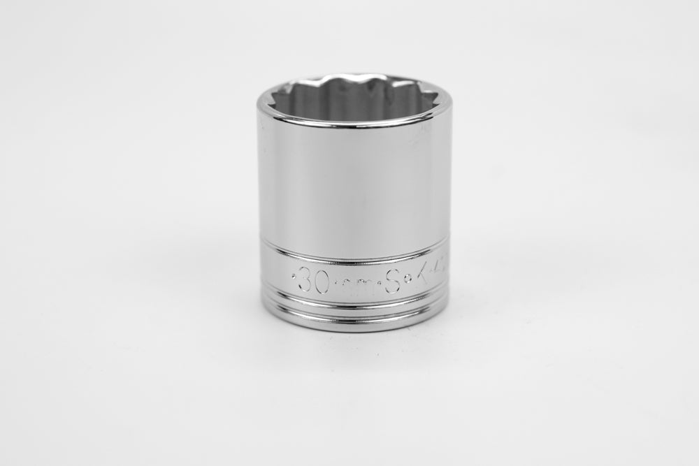 30 mm 1/2" Drive 12 Point Metric Standard Chrome Socket