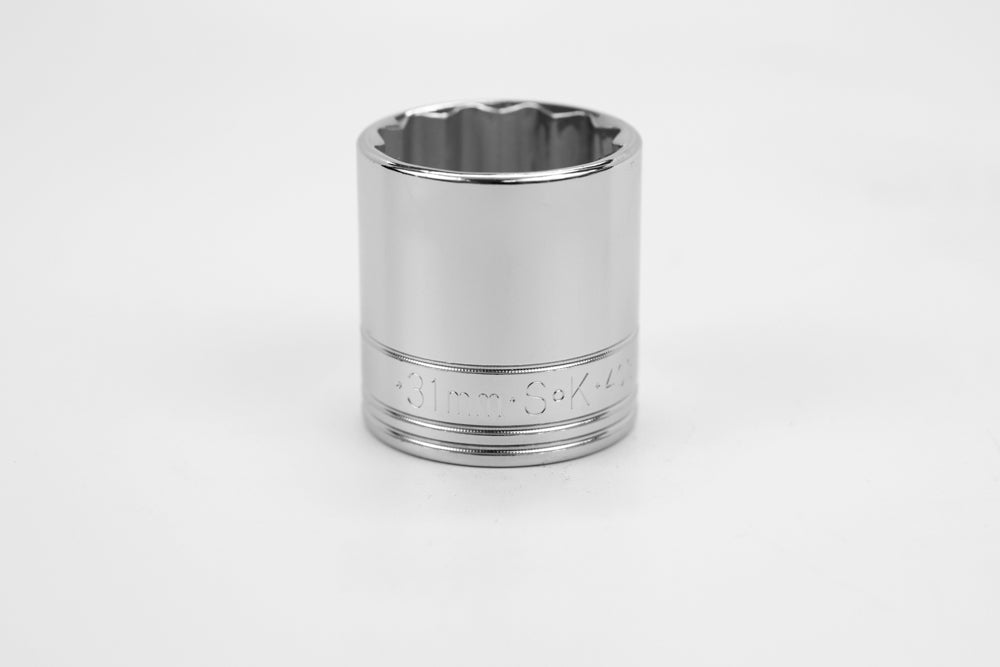 31 mm 1/2" Drive 12 Point Metric Standard Chrome Socket