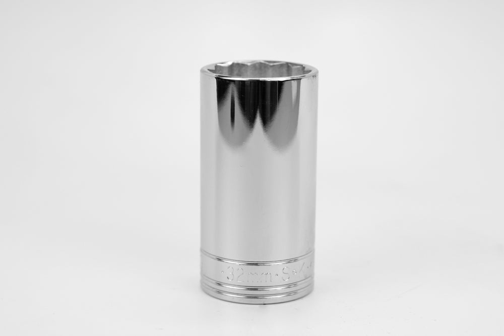 32 mm 1/2" Drive 12 Point Metric Deep Chrome Socket