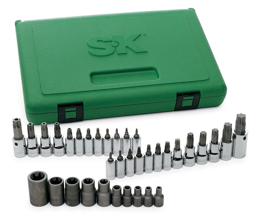 35 Piece 1/4", 3/8" and 1/2" Drive Torx Bit Socket Set