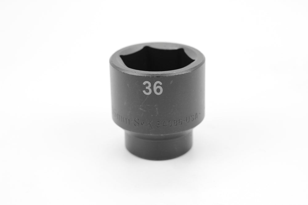 36 mm 1/2" Drive 6 Point Standard Metric Impact Socket