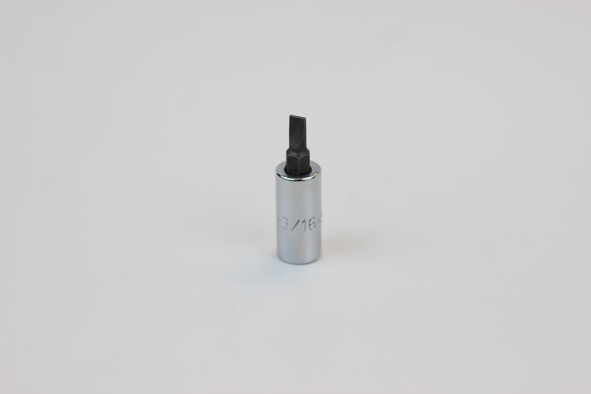 3/16" 3/8" Drive Slotted Screwdriver Chrome Bit Socket
