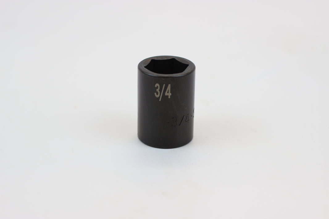 3/4" 1/2" Drive 6 Point Standard Fractional Impact Socket
