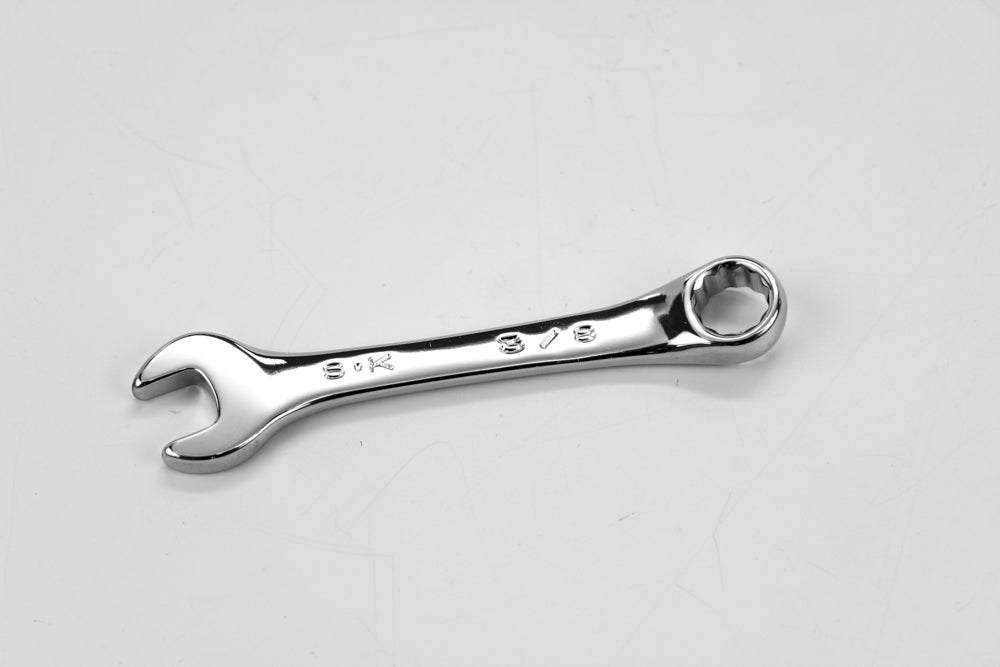 3/8" 12 Point Fractional Short Combination Chrome Wrench