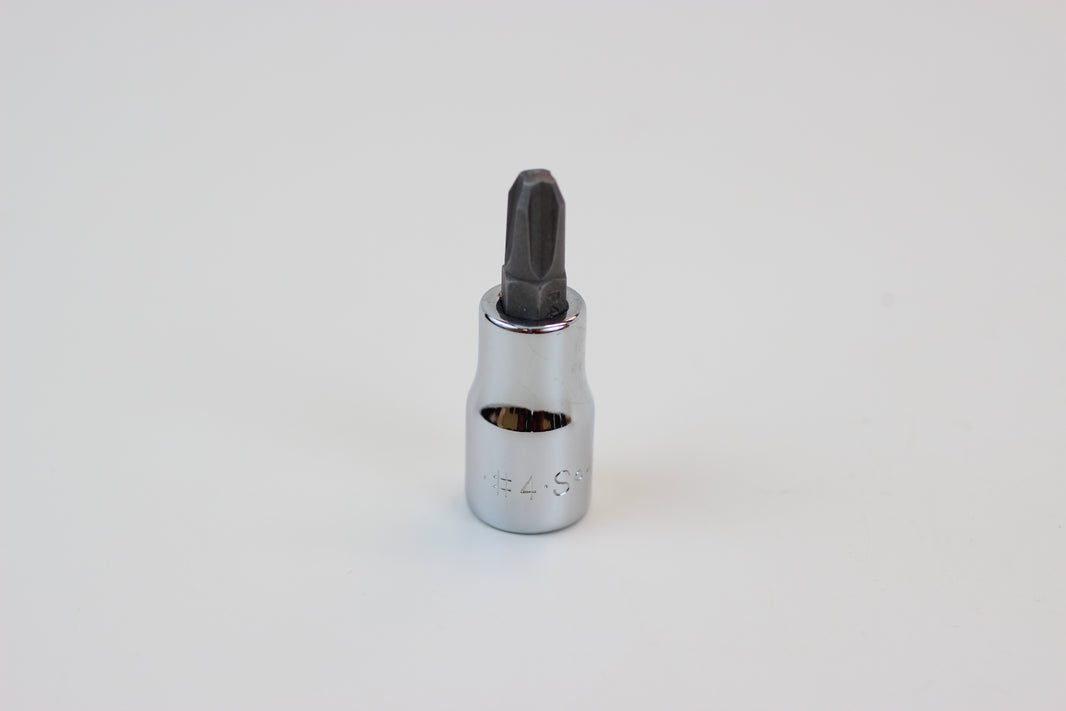 #4 3/8" Drive Phillips Screwdriver Chrome Bit Socket