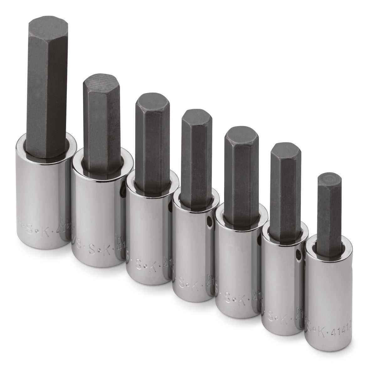 7 Piece 1/2" Drive Fractional Hex Bit Socket Set