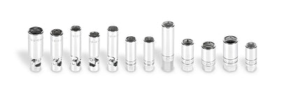 12 Piece 3/8" Drive Chrome Spark Plug Socket Set