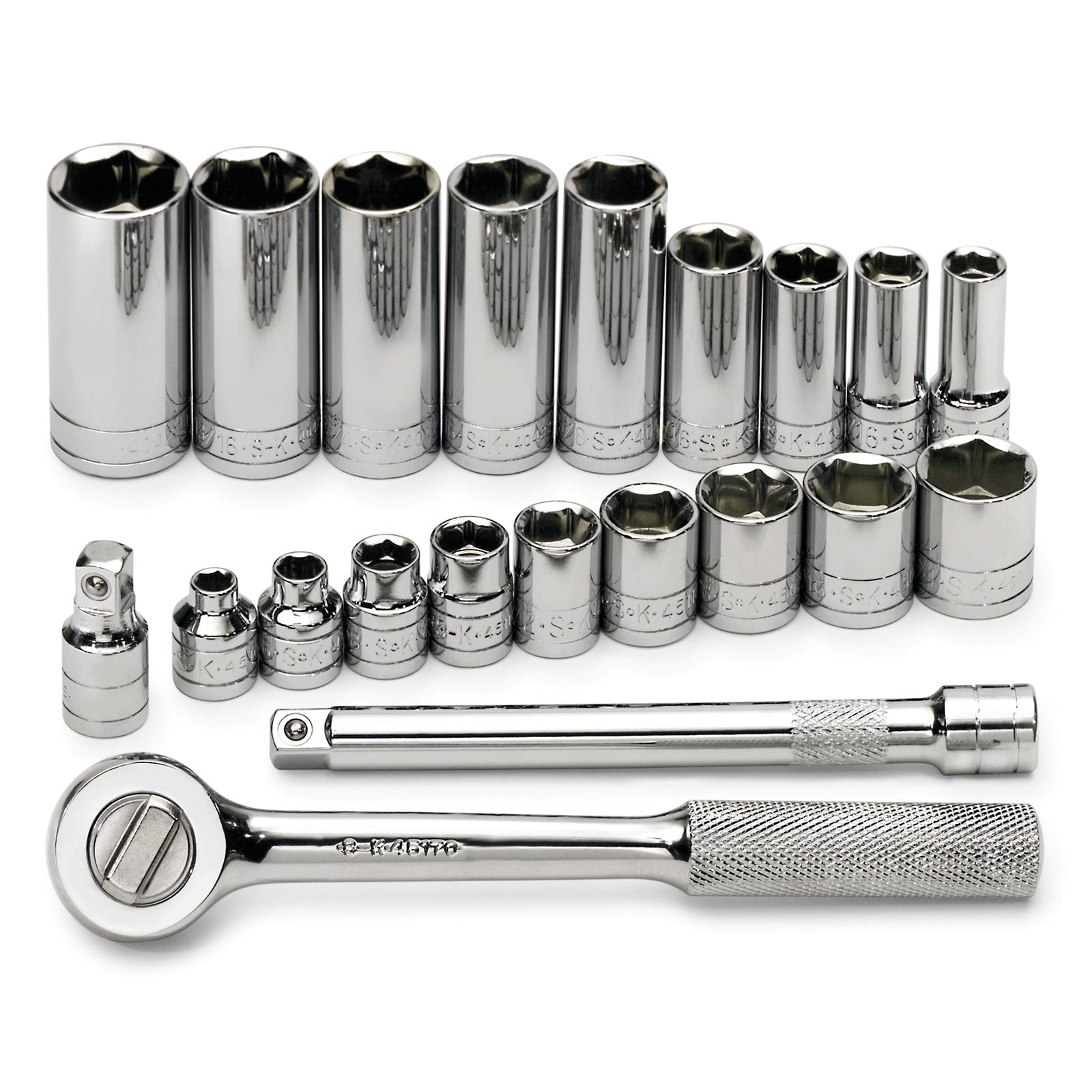 21 Piece 3/8" Drive 6 Pt Std and Deep SAE Socket Set