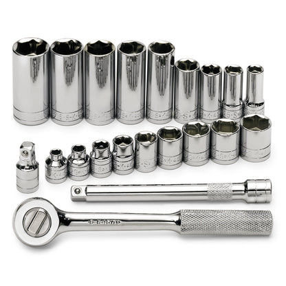 21 Piece 3/8" Drive 6 Pt Std and Deep SAE Socket Set