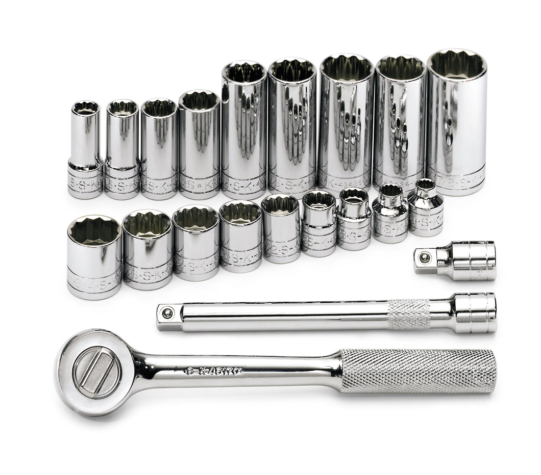 CPROSP 21 Pcs 12 Teeth 1/2 8-36mm Female Socket Wrenches With Sturdy