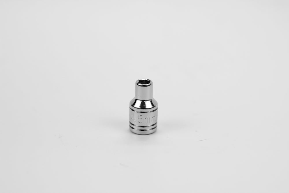 4.5 mm 1/4" Drive 6 Point Metric Standard Chrome Socket