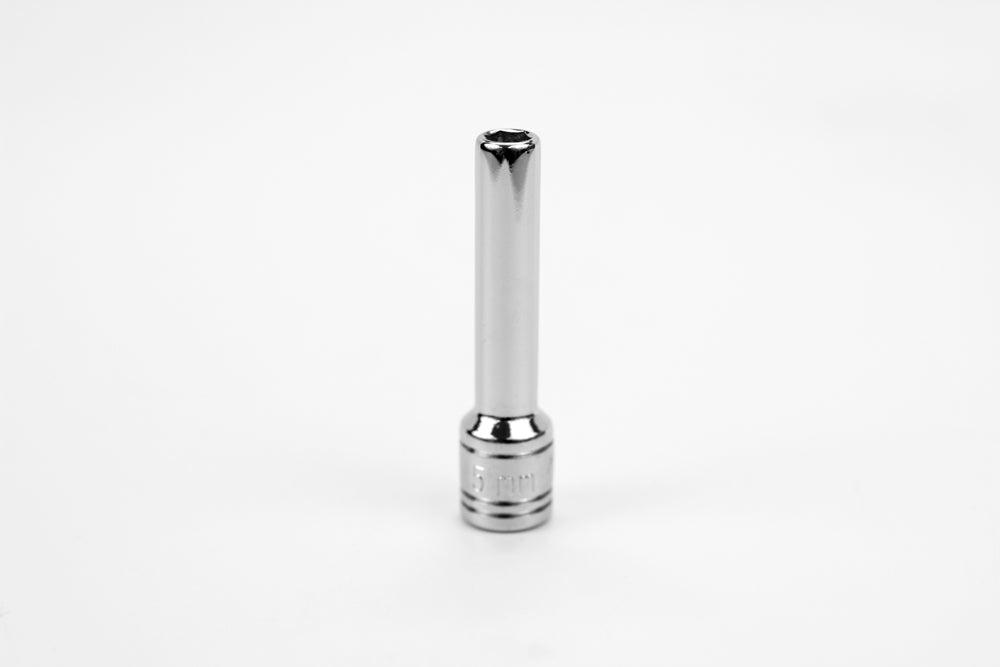 5 mm 1/4" Drive 6 Point Metric Deep Chrome Socket