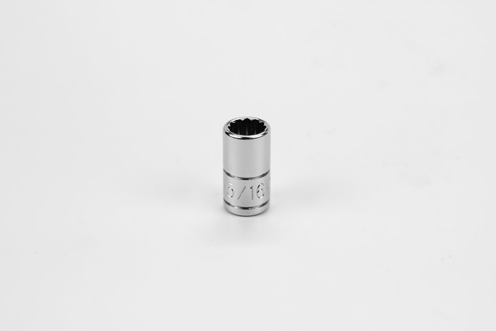 5/16" 1/4" Drive 12 Point Fractional Standard Chrome Socket