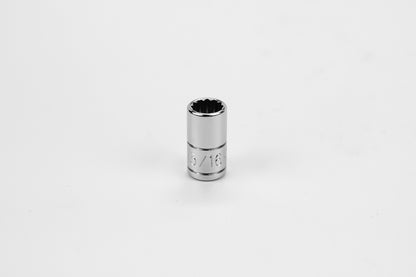 5/16" 1/4" Drive 12 Point Fractional Standard Chrome Socket