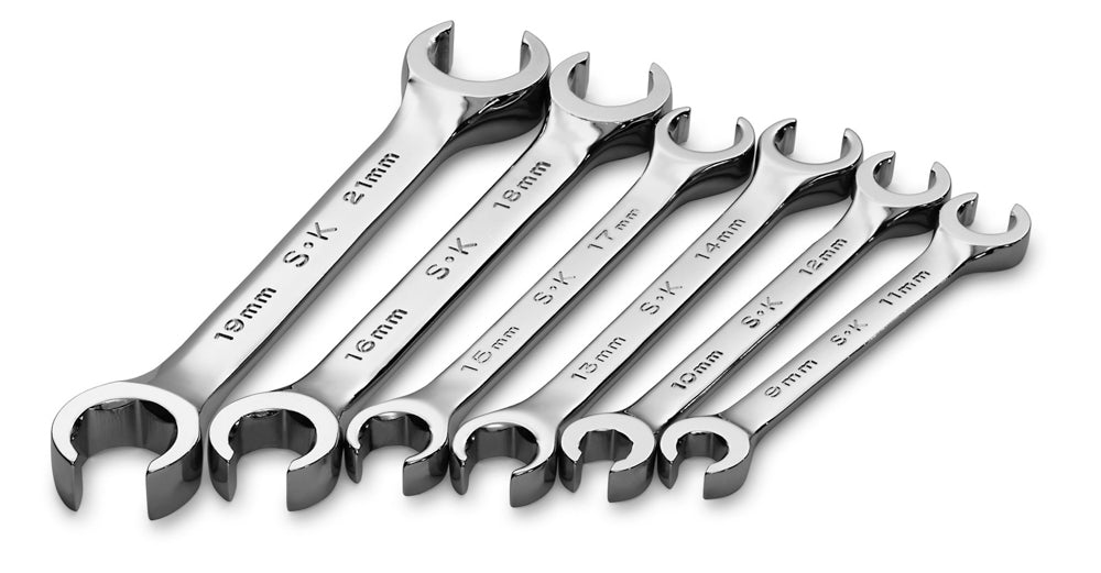 6 Piece 6 Point Metric Flare Nut Chrome Wrench Set