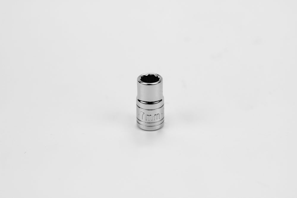 7 mm 1/4" Drive 12 Point Metric Standard Chrome Socket