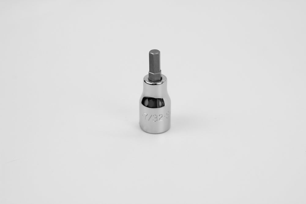 7/32"  3/8" Drive Hex Chrome Bit Socket
