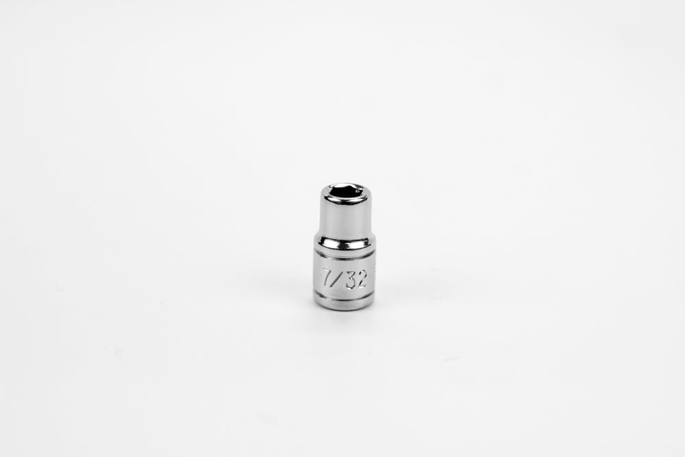 7/32" 1/4" Drive 6 Point Fractional Standard Chrome Socket