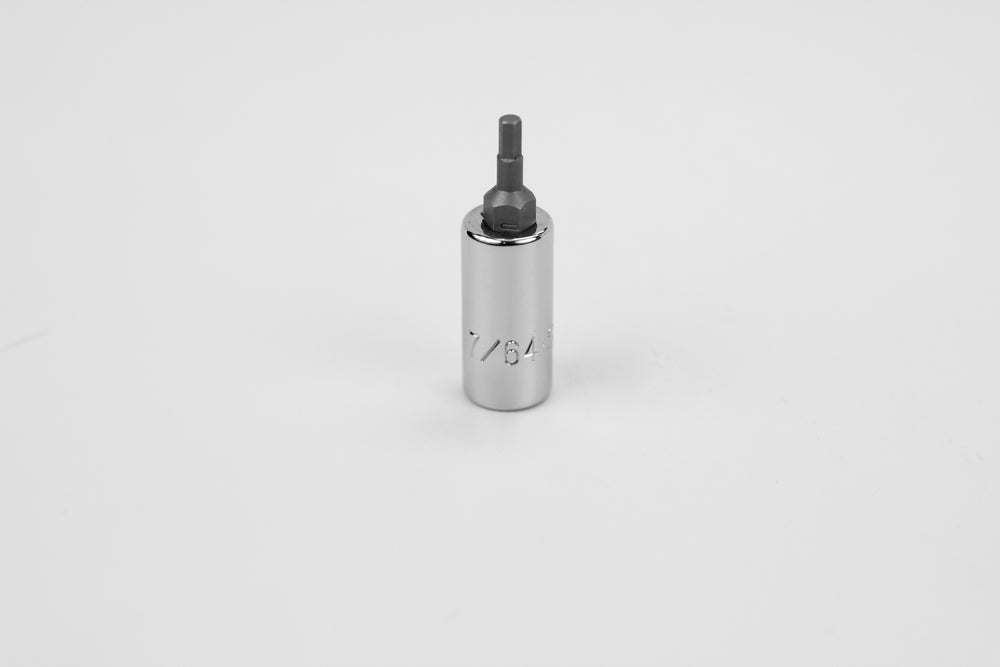 7/64" 1/4" Drive Hex Chrome Bit Socket