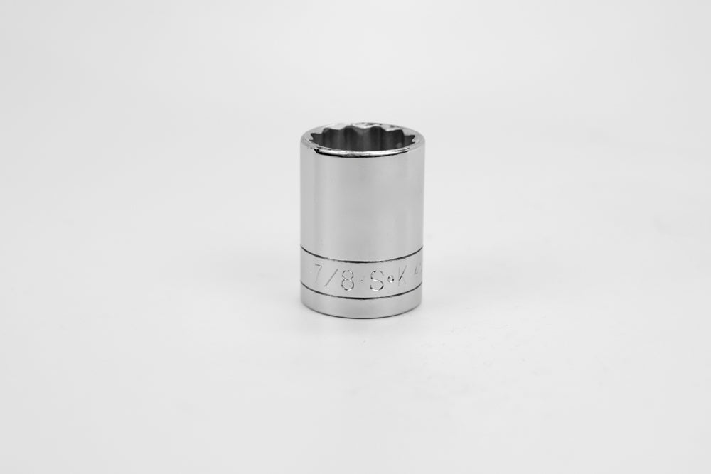 7/8" 1/2" Drive 12 Point Fractional Standard Chrome Socket