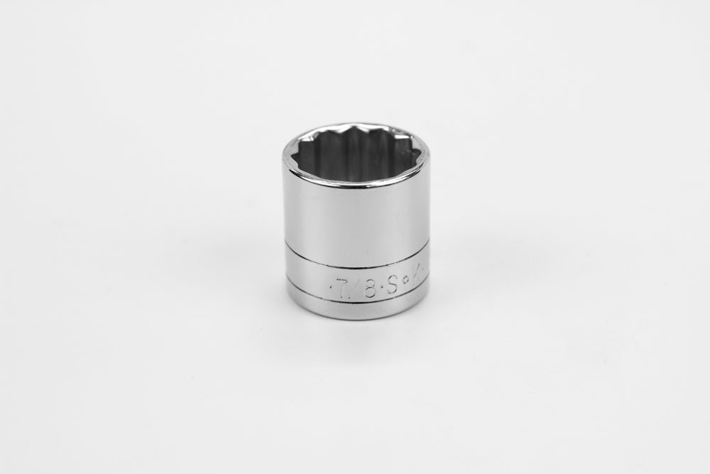 7/8" 3/8" Drive 12 Point Fractional Standard Chrome Socket