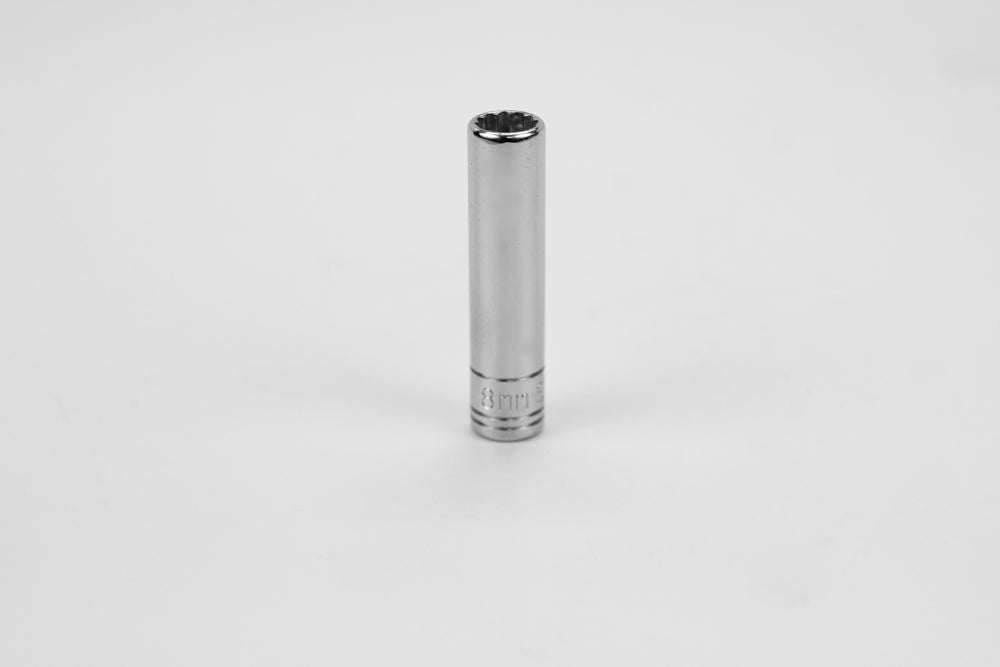 8 mm 1/4" Drive 12 Point Metric Deep Chrome Socket