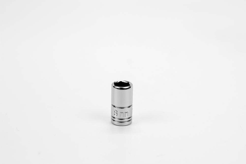 8 mm 1/4" Drive 6 Point Metric Standard Chrome Socket
