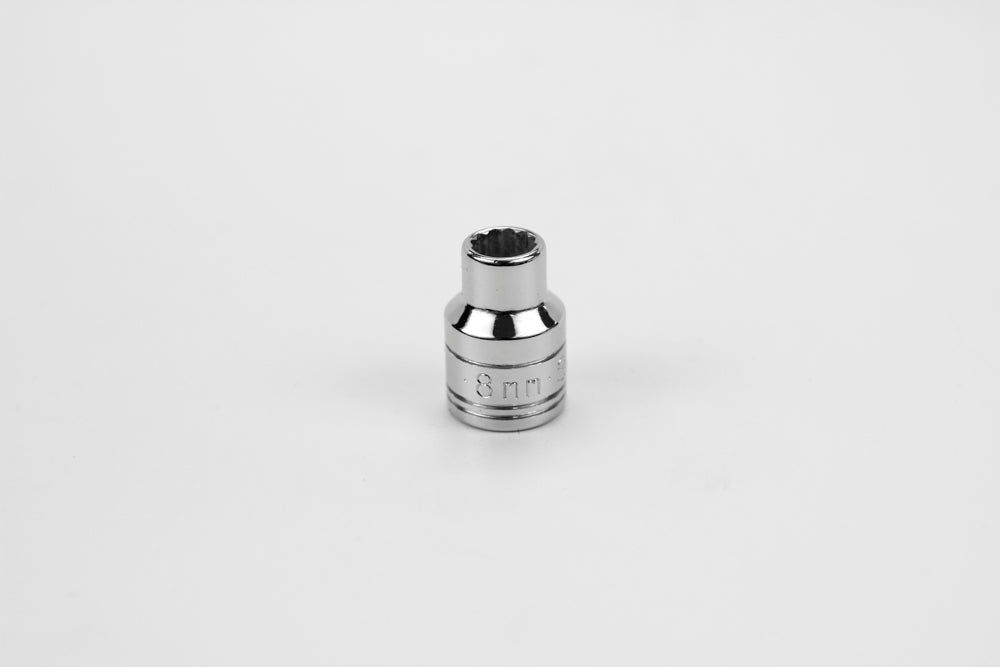 8 mm 3/8" Drive 12 Point Metric Standard Chrome Socket