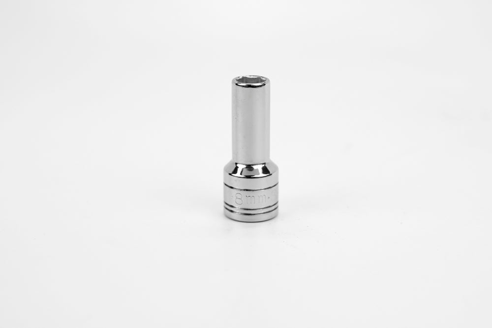 8 mm 3/8" Drive 6 Point Metric Deep Chome Socket