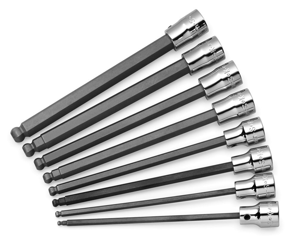 8 Piece 3/8" Drive Metric Long Ball Hex Bit Socket Set