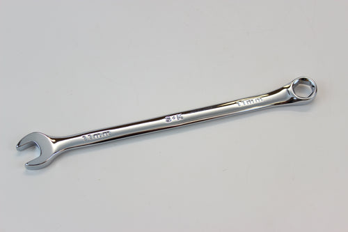 11 mm 6 Point Metric Long Combination Chrome Wrench